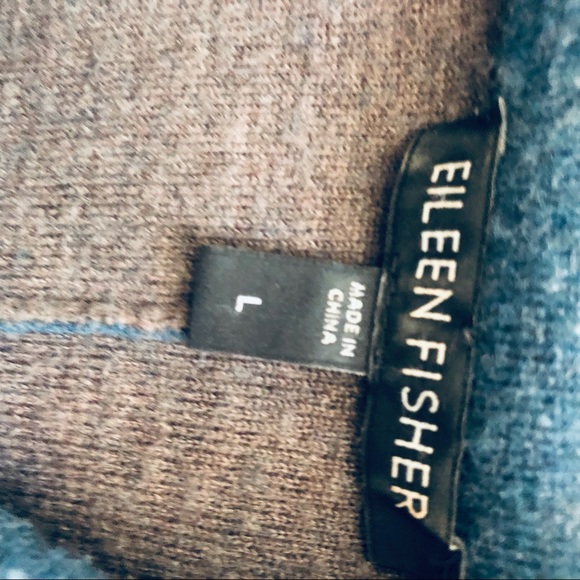 Eileen Fisher Boiled Wool Pockets Teal Color Jacket Coat Size Large - Picture 11 of 14